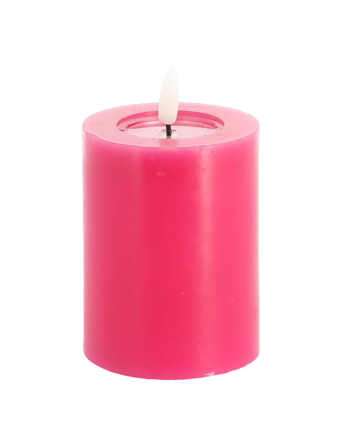 Rosa LED-Kerze 7x10cm