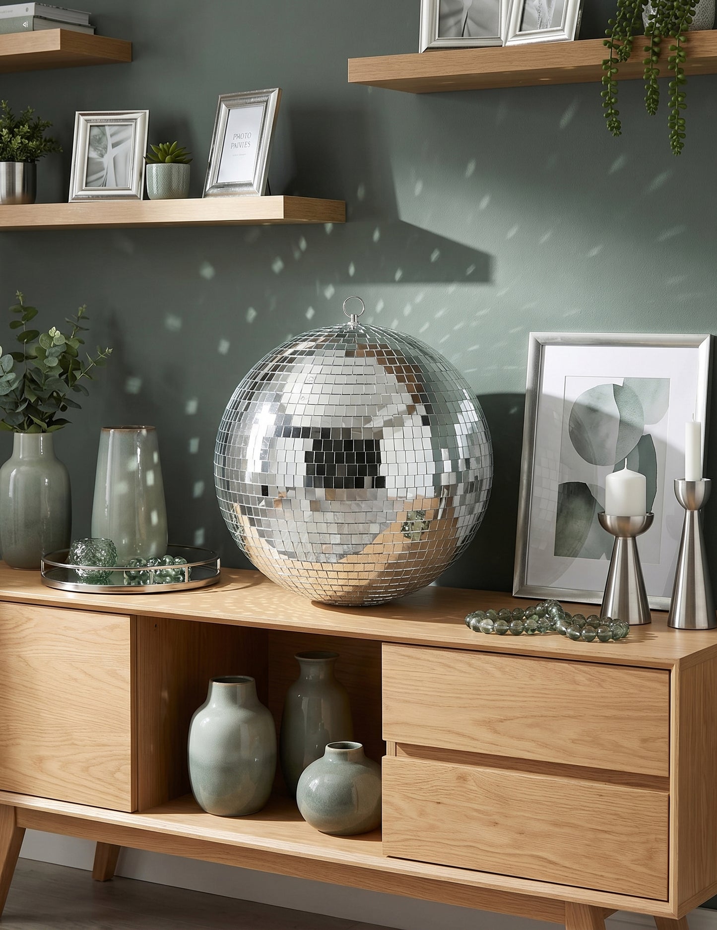 Boule à facettes géante argent - XXL 50 cm