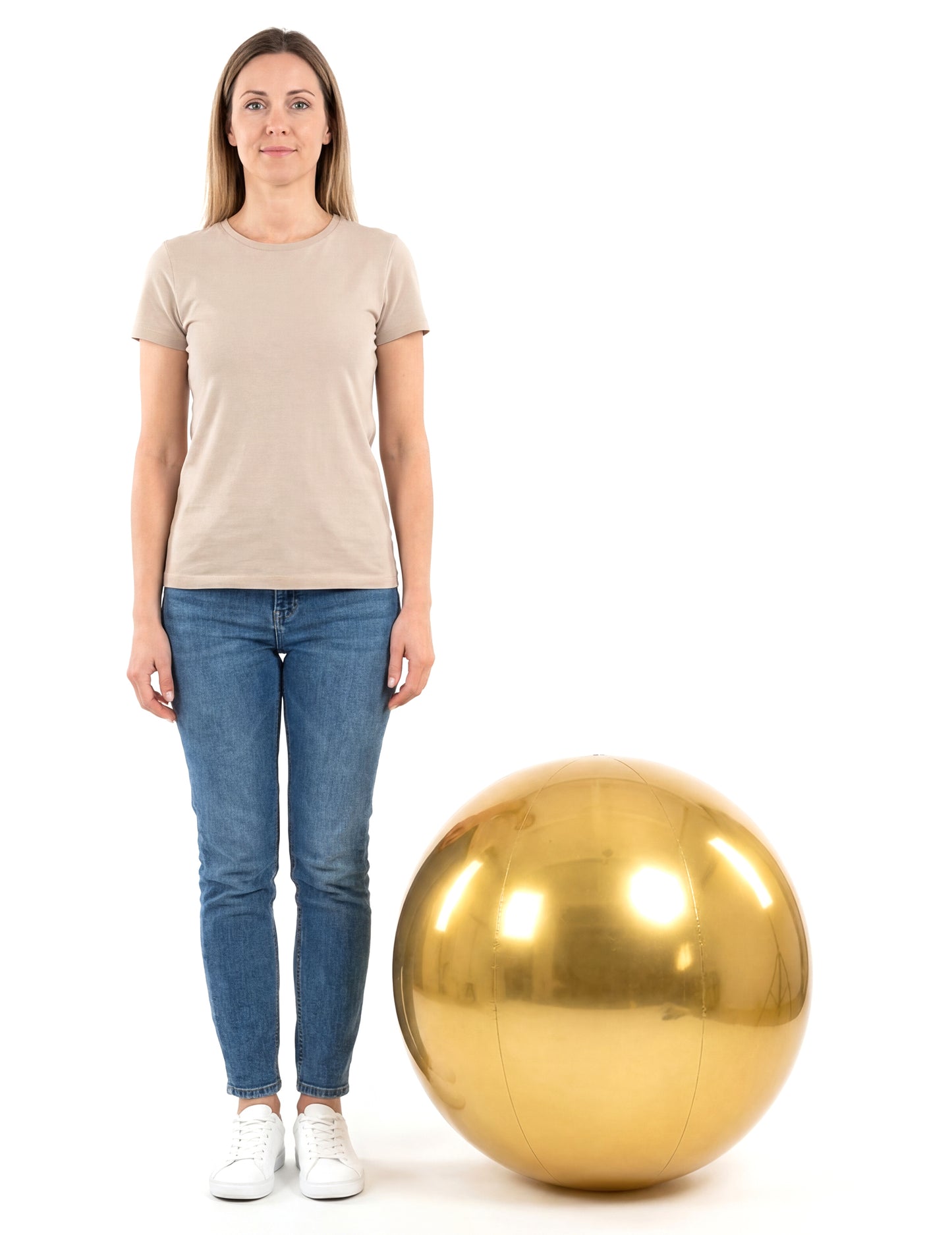 Nafukovacia zlatá zrkadlová guľa 60 cm