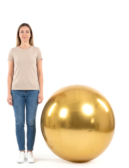 Aufblasbare goldene Spiegelkugel 90 cm