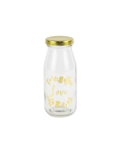 Glasflasche Candy Bar Love Farnmotive und Goldverschluss 6 x 14 cm