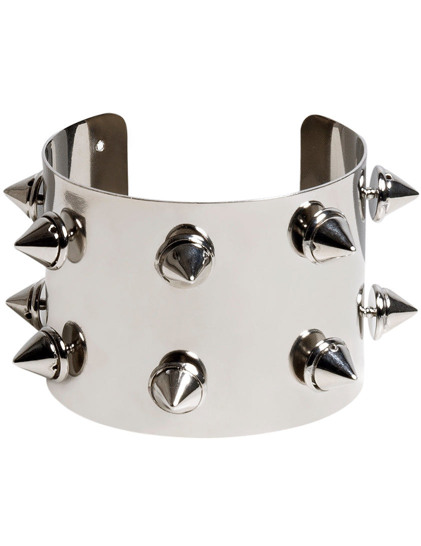 Bracelet en métal punk pour adulte argenté avec pointes
