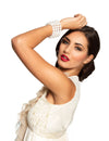 Bracelet de perles blanches pour femme à plusieurs rangs