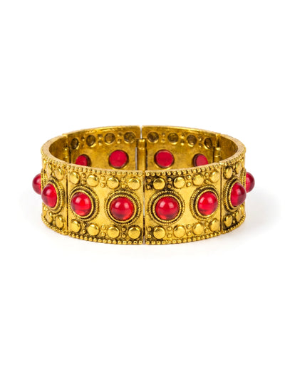 Königlicher-Armschmuck mittelalterliches-Accessoire silberfarben-rot