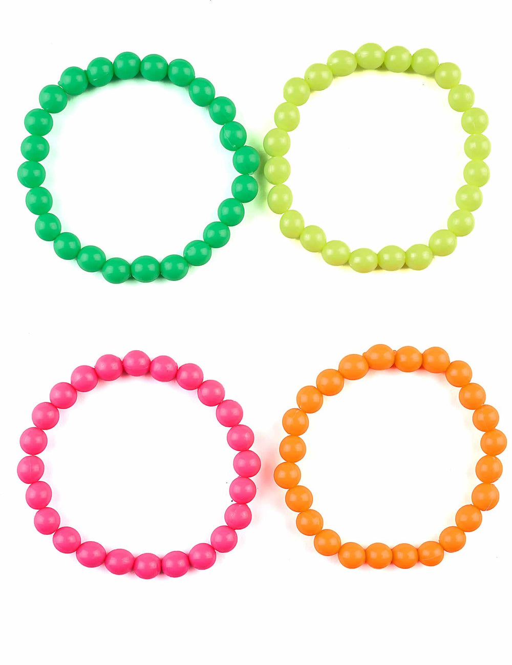 Armband-Set mit 4 Stück, mehrfarbig für Erwachsene, grün, rosa und orange
