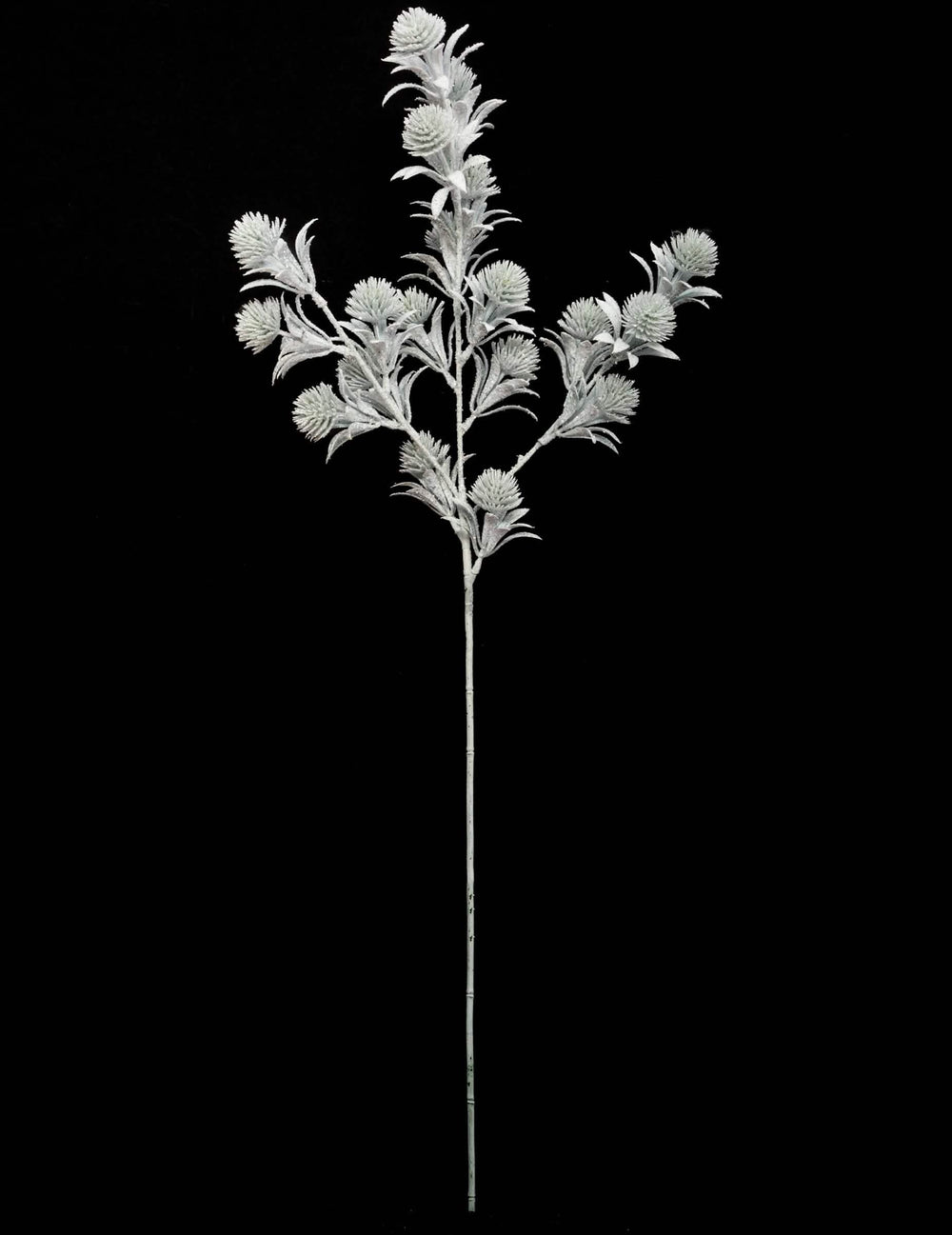 Branche de fleurs de Noël blanches pailletées