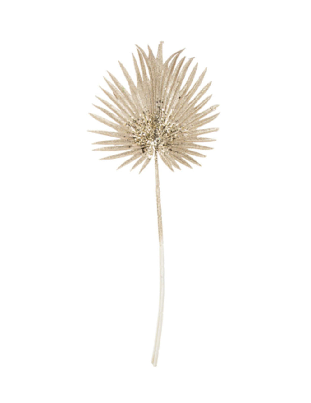 Branche feuille exotique pour décoration à paillettes dorée