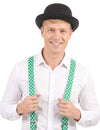 Grüne Hosenträger mit weißen Klee