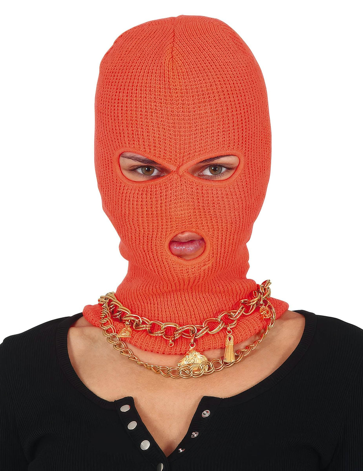 Cagoule néon pour adulte orange