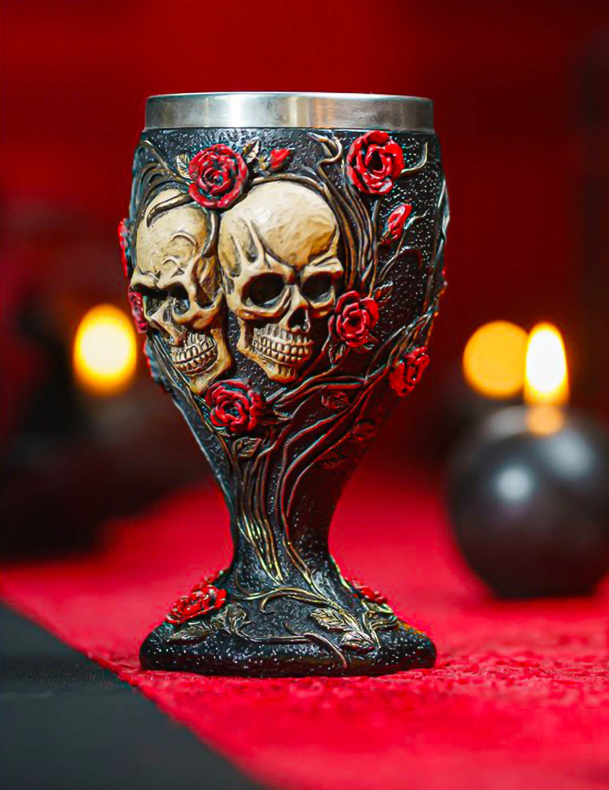 Gothic-Kelch aus Kunstharz fÃ¼r Halloween Deko 7 x 7 x 14,5 cm