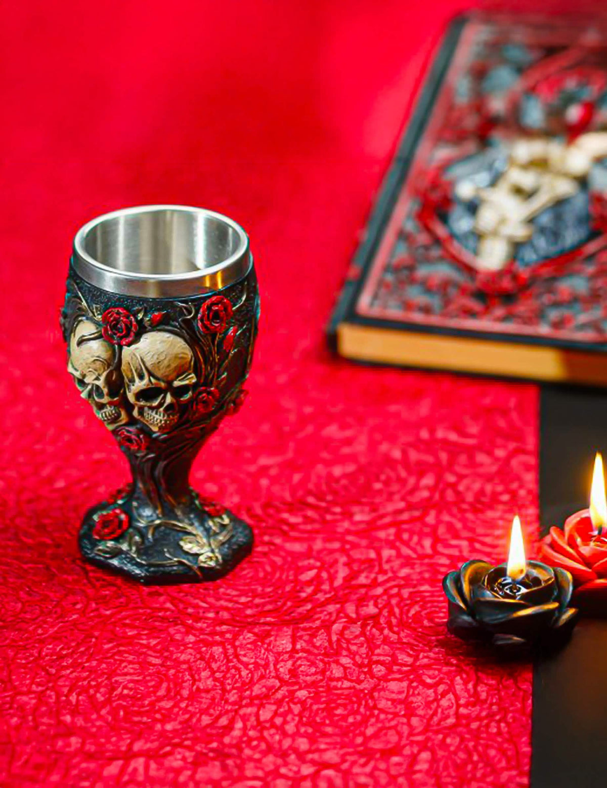 Gothic-Kelch aus Kunstharz fÃ¼r Halloween Deko 7 x 7 x 14,5 cm
