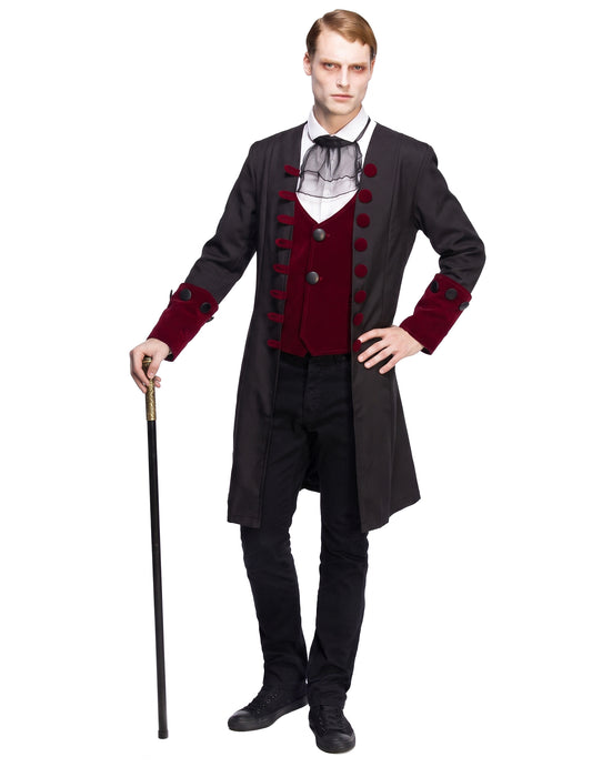 Gehstock Halloween Kostüm-Accessoire schwarz-gold 108 cm