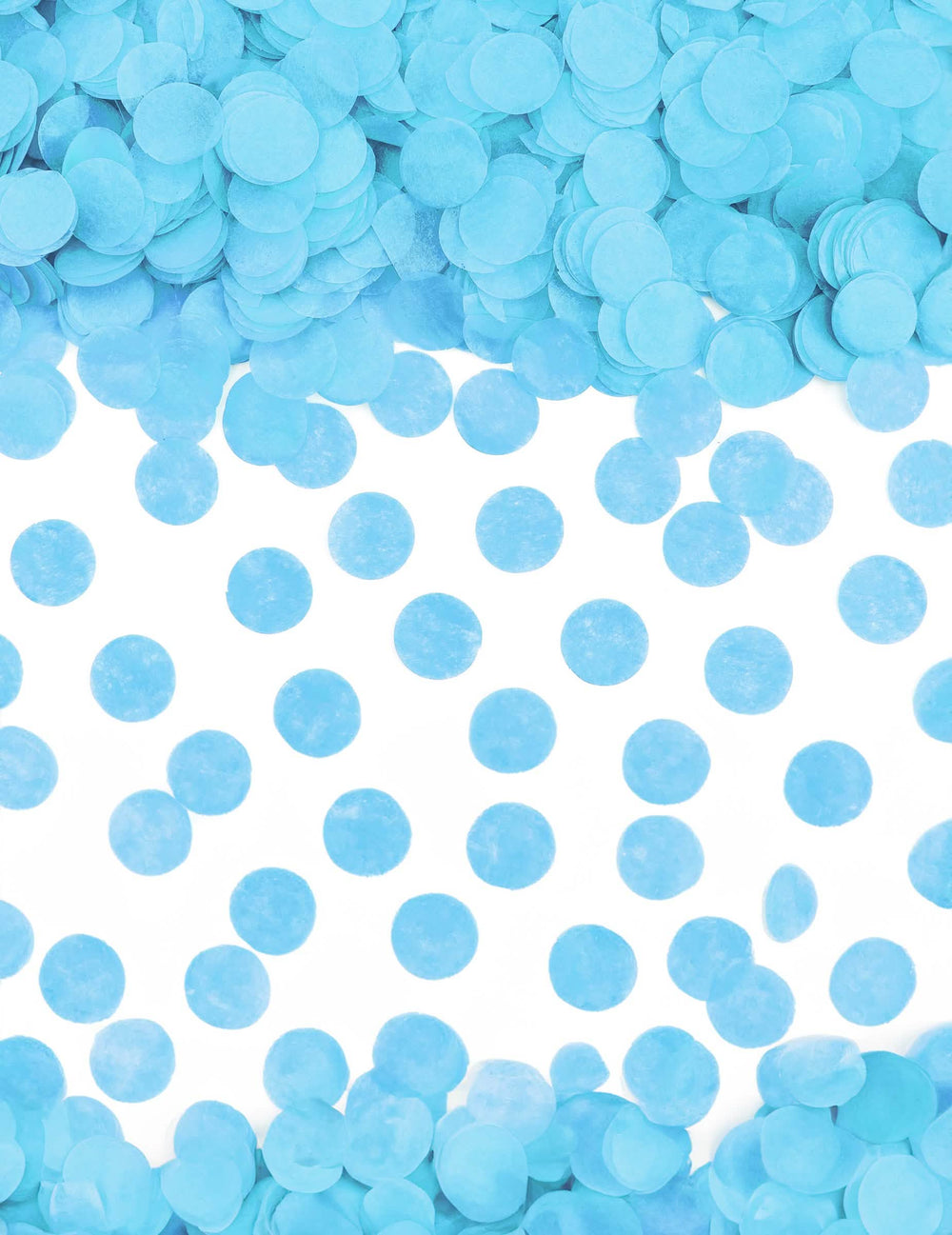 Nahaufnahme der blauen Konfetti des Boy-Konfettikanons für die Babyshower