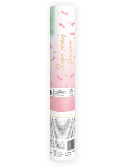 Canon à confettis zizi pour adulte rose et doré