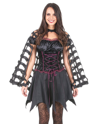 Spinnennetz-Umhang für Halloween Kostümzubehör schwarz