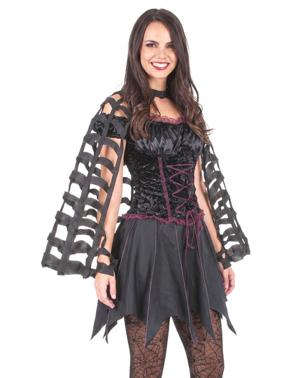 Spinnennetz-Umhang für Halloween Kostümzubehör schwarz