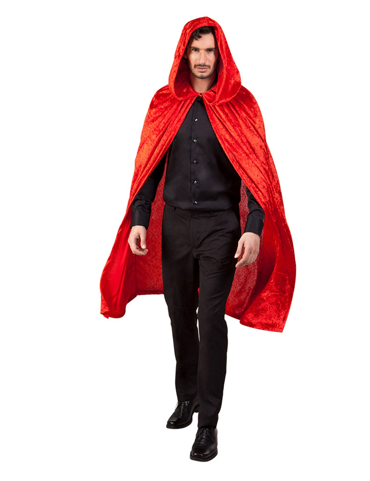 Cape rouge aspect velours 120 cm adulte Halloween