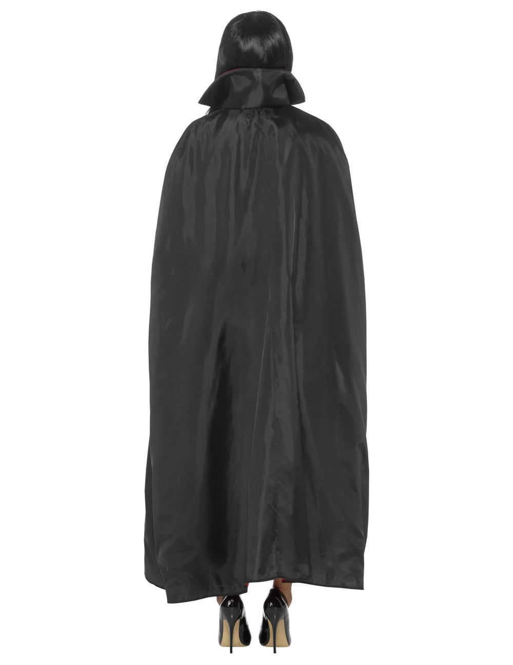 Vue de dos de la cape satinée vampire réversible