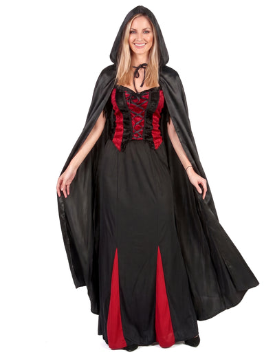 Vampirella-Umhang schwarz Halloween für Erwachsene