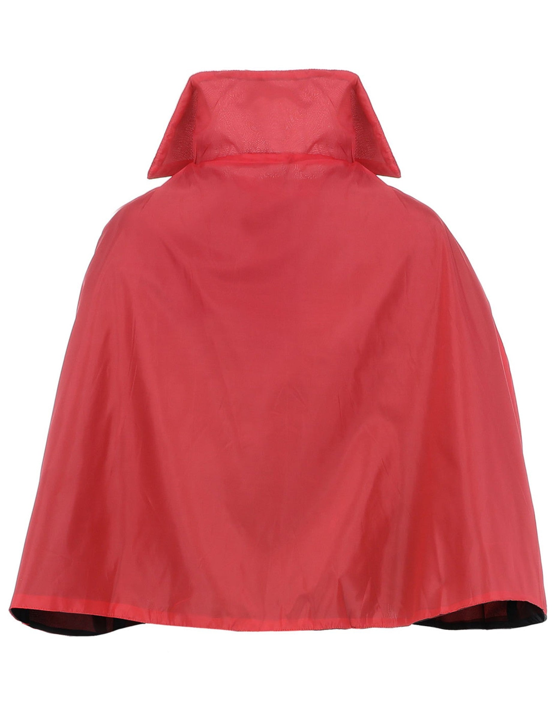 Vue de dos du revers rouge de la cape vampire satinée réversible pour enfant