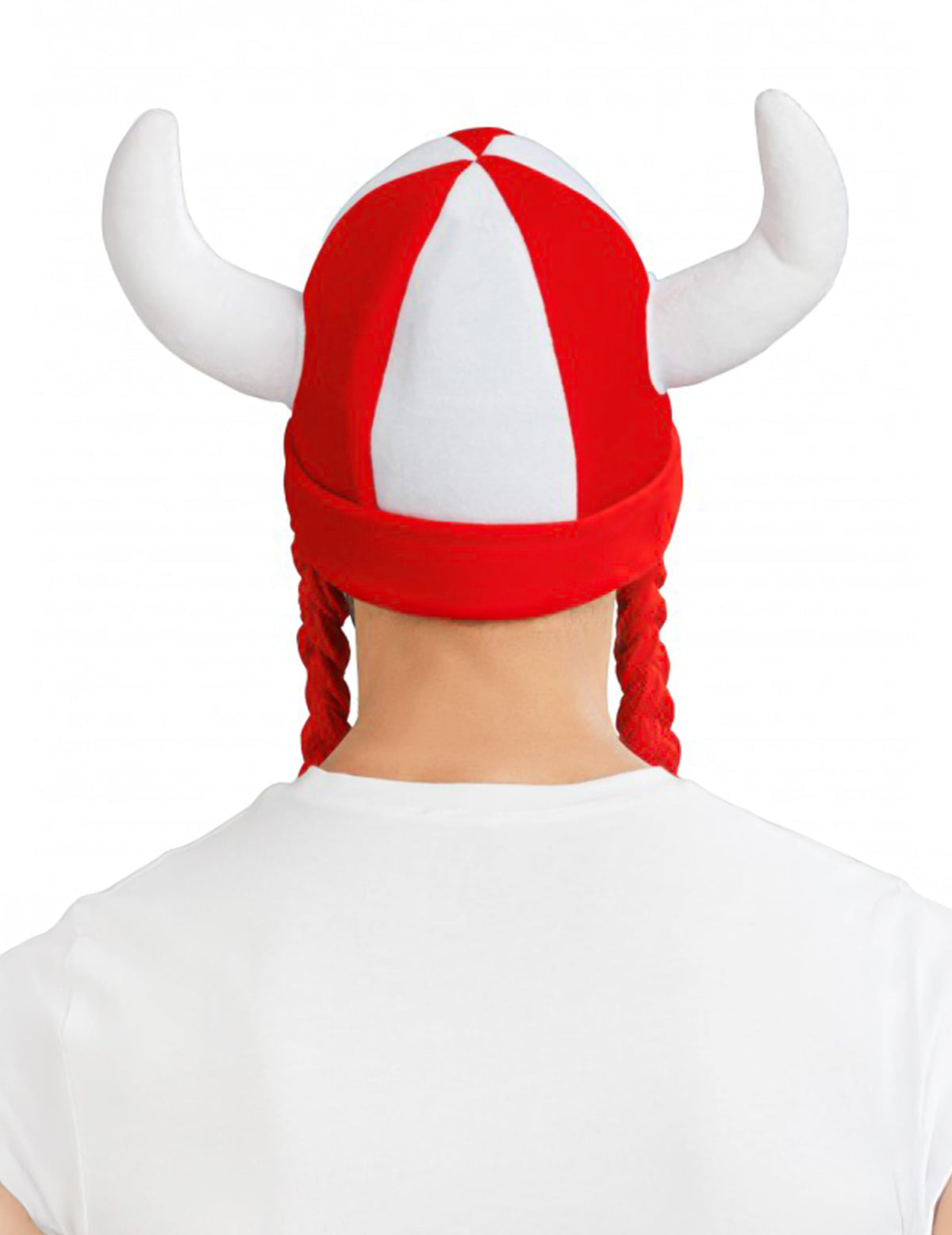 Stoffhelm mit Hörnern und Zöpfen Schweizer Fan