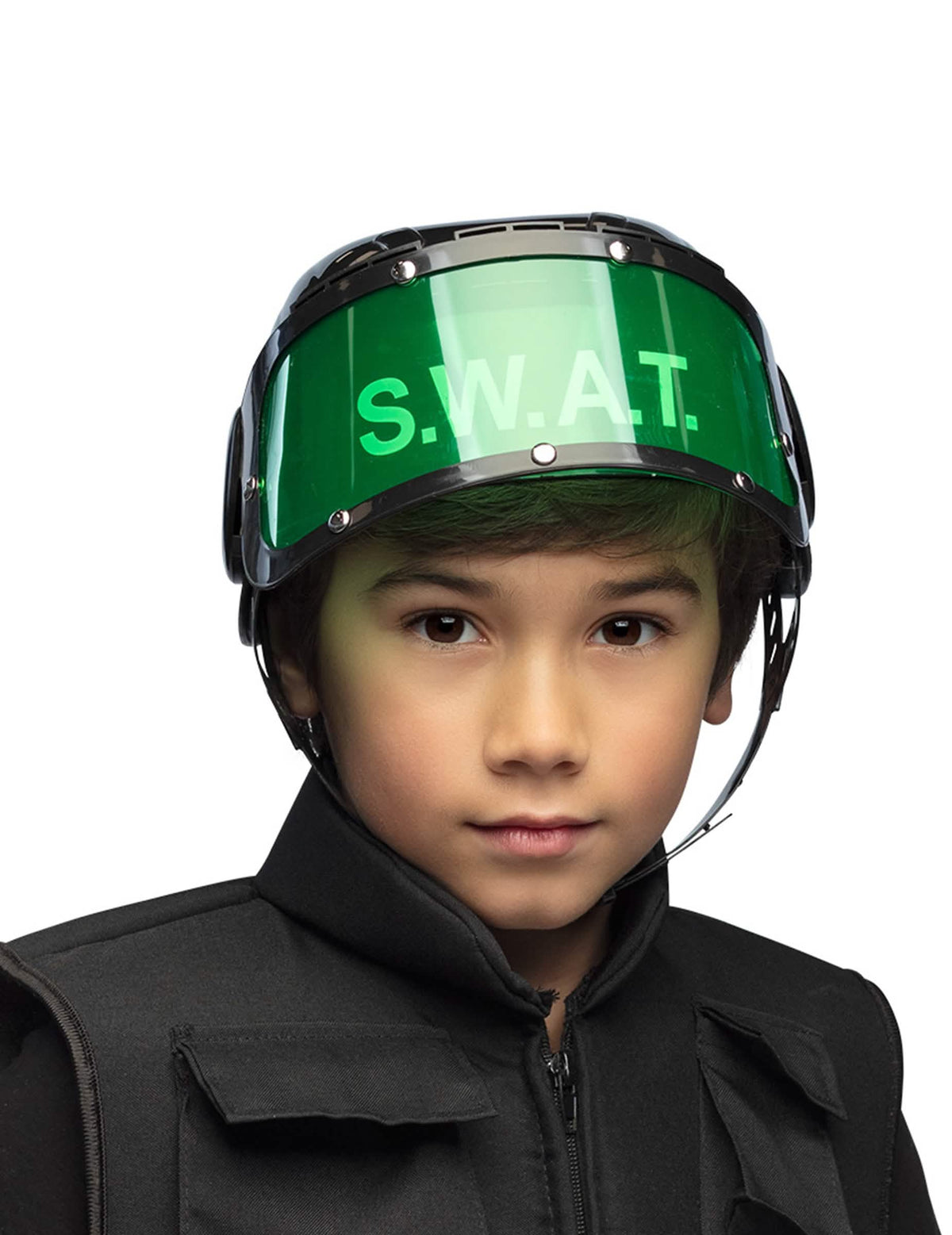 Nahaufnahme des Visiers des SWAT-Helms für Kinder