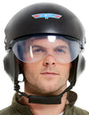 Casque Top Gun™ Deluxe pour adulte noir avec visière