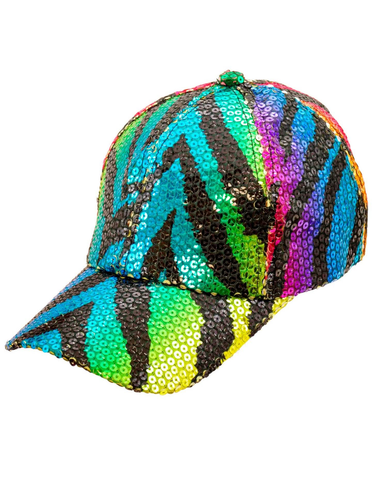 Casquette à sequins tigrée multicolore adulte
