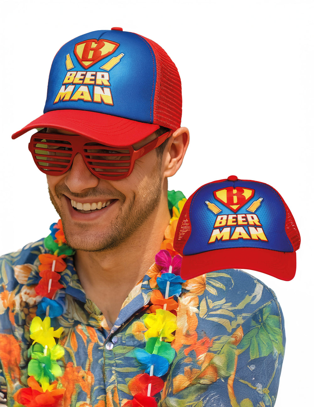Gros plan sur le logo de la casquette Beerman pour adulte