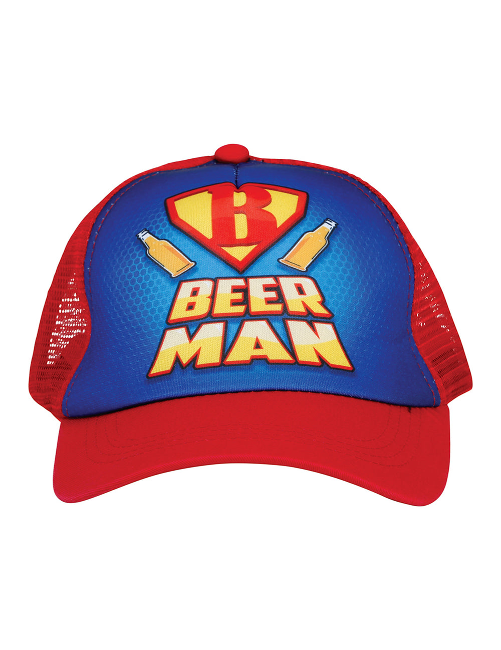 Vue de face de la casquette Beerman pour adulte