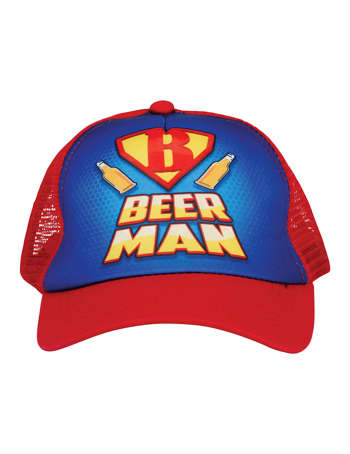 Vue de face de la casquette Beerman pour adulte