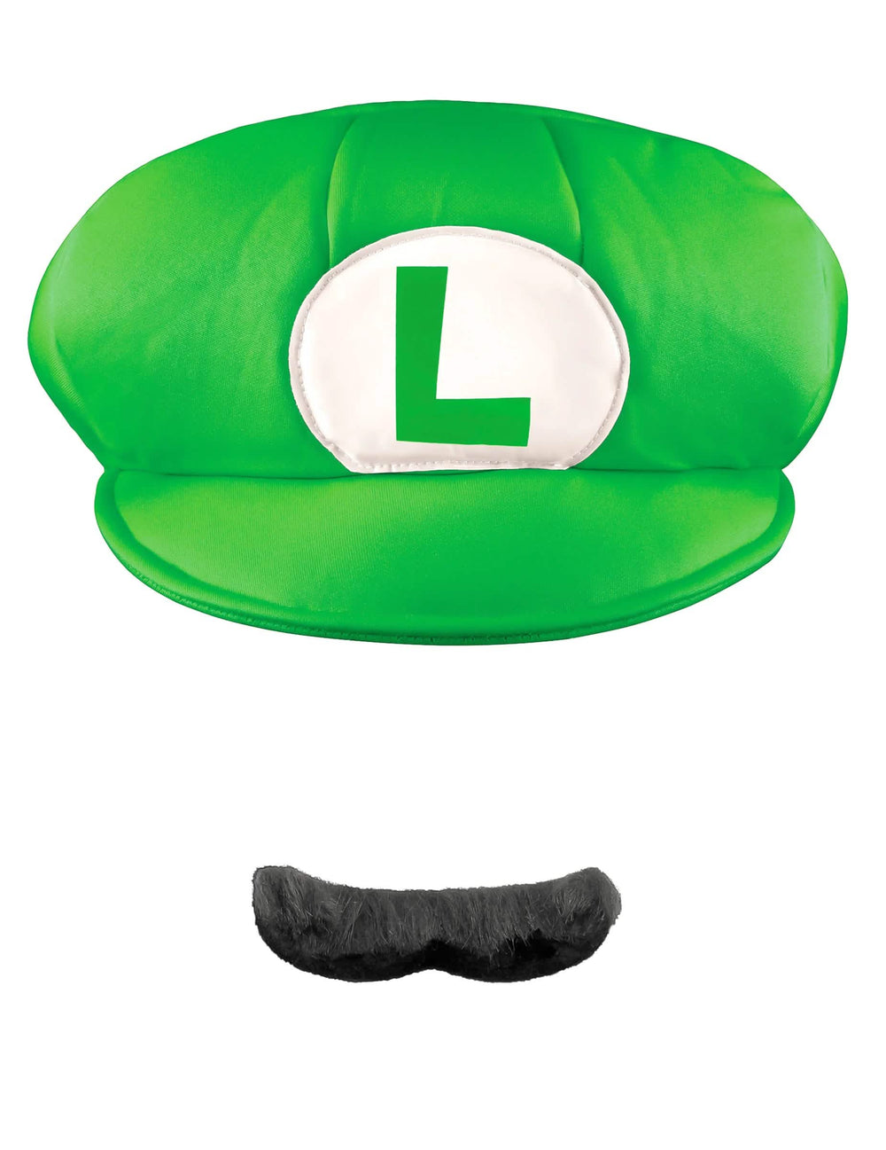 Vorderansicht der Luigi™-Kappe und des Schnurrbarts