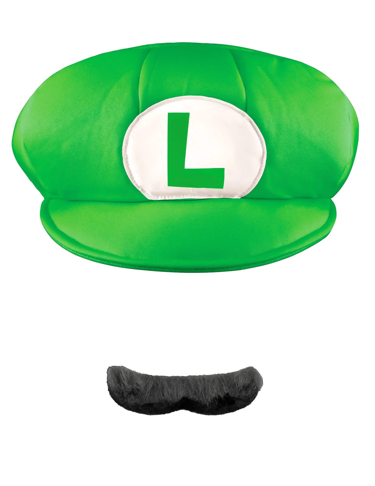 Vorderansicht der Luigi™-Kappe und des Schnurrbarts