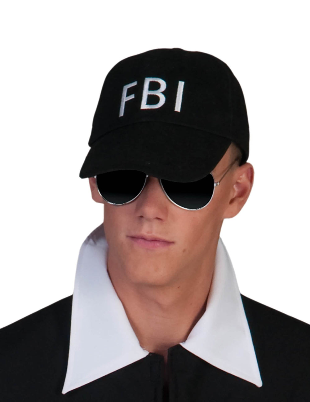 Schwarze FBI-Cap für Erwachsene mit weißer Aufschrift