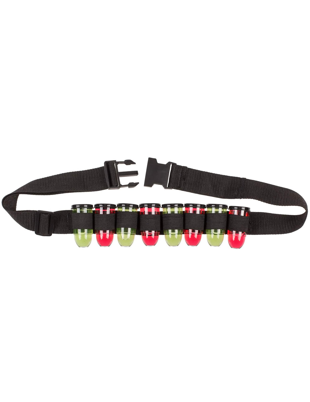 Vue à plat de la sangle et du fermoir de la ceinture à shooters pour adulte