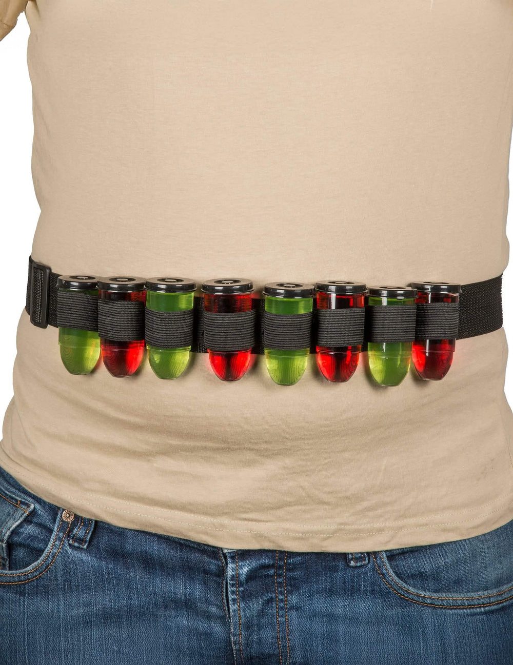 Vue portée à la taille de la ceinture à shooters pour adulte