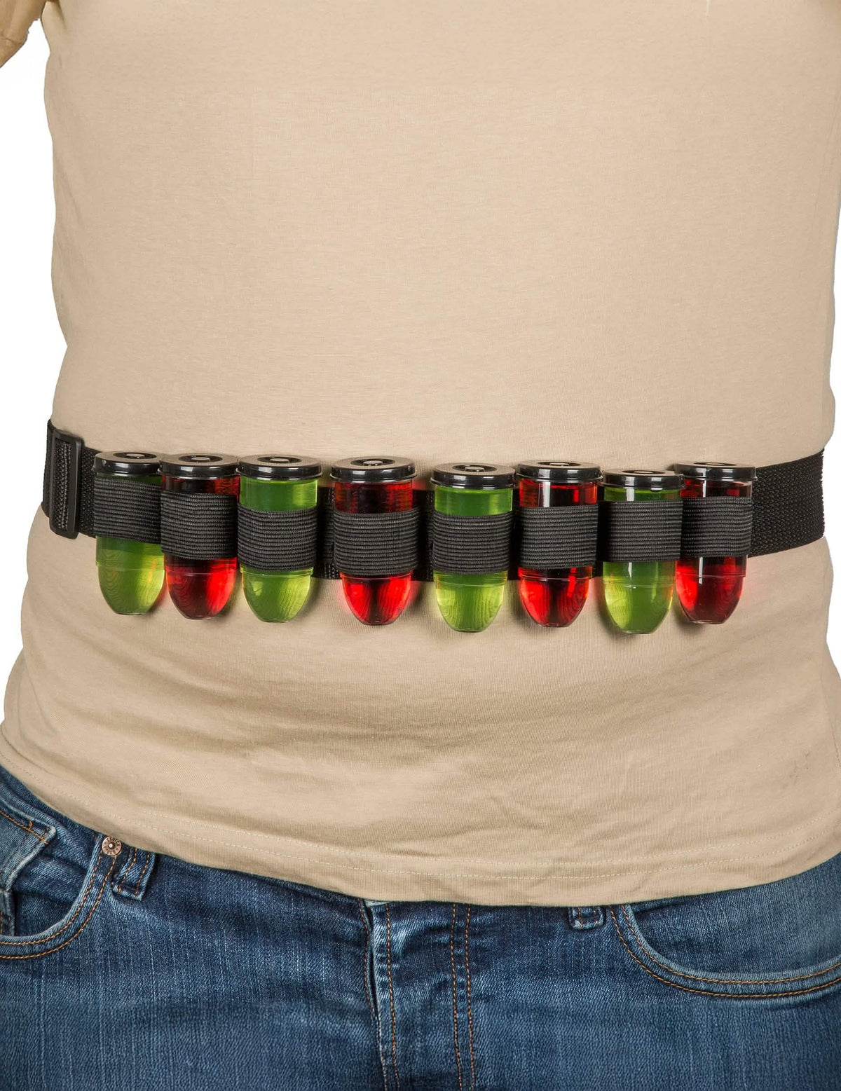 Vue portée à la taille de la ceinture à shooters pour adulte