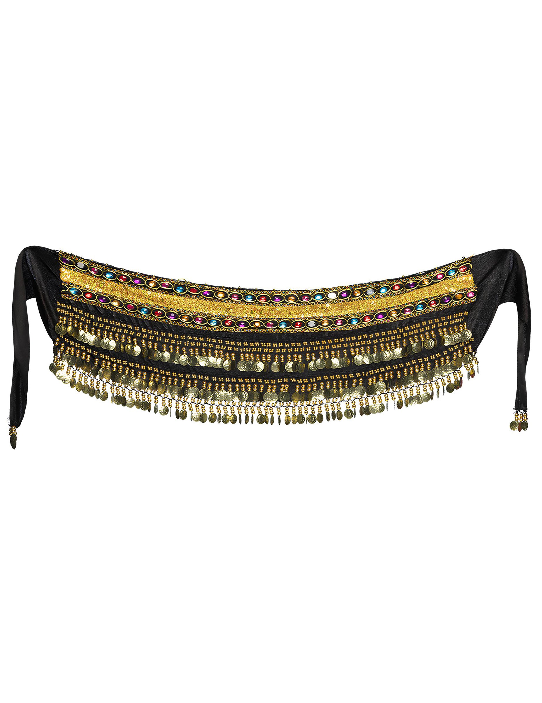 Vue de face à plat de la ceinture de danseuse orientale