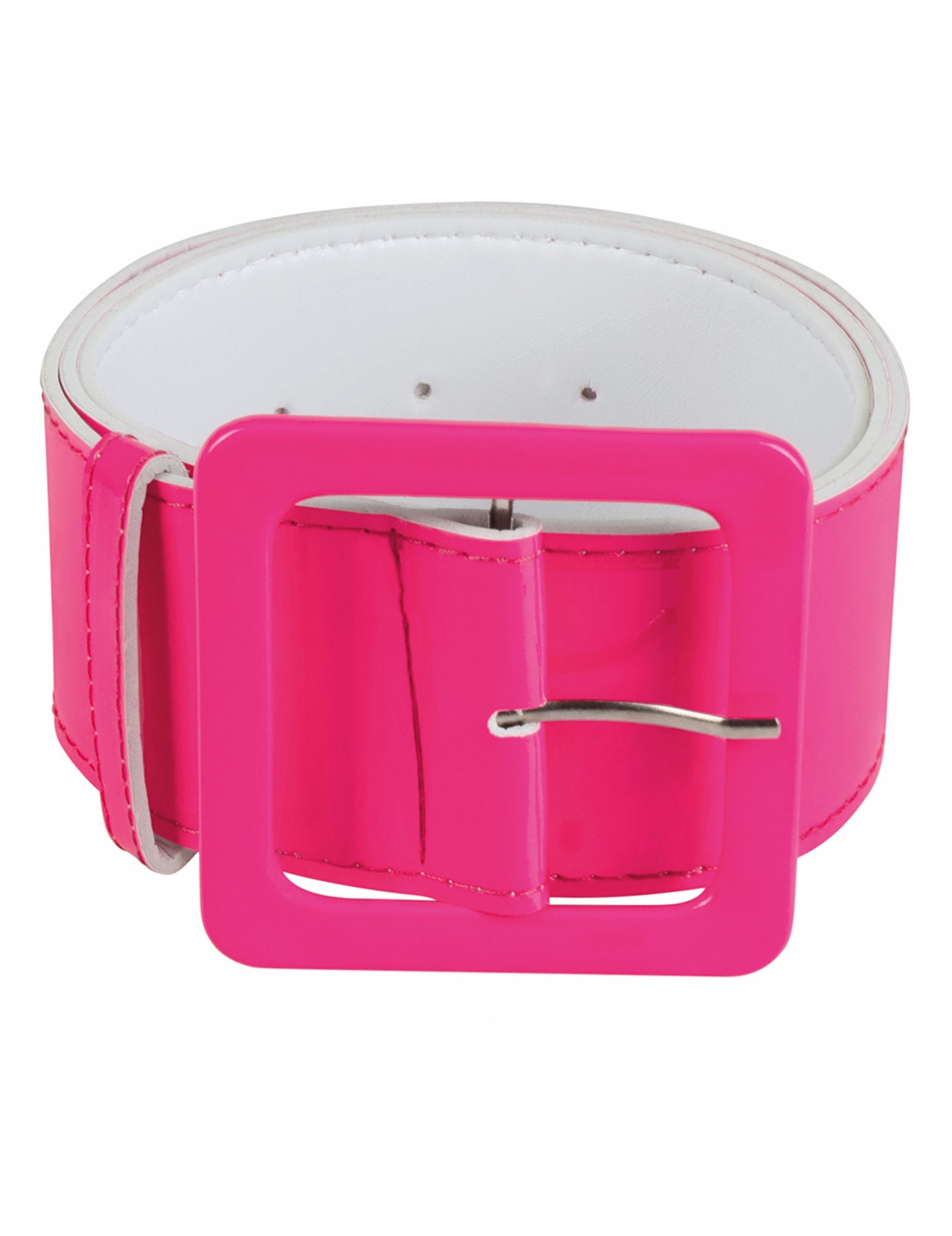 Mise en situation de la ceinture large rose fluo pour adulte