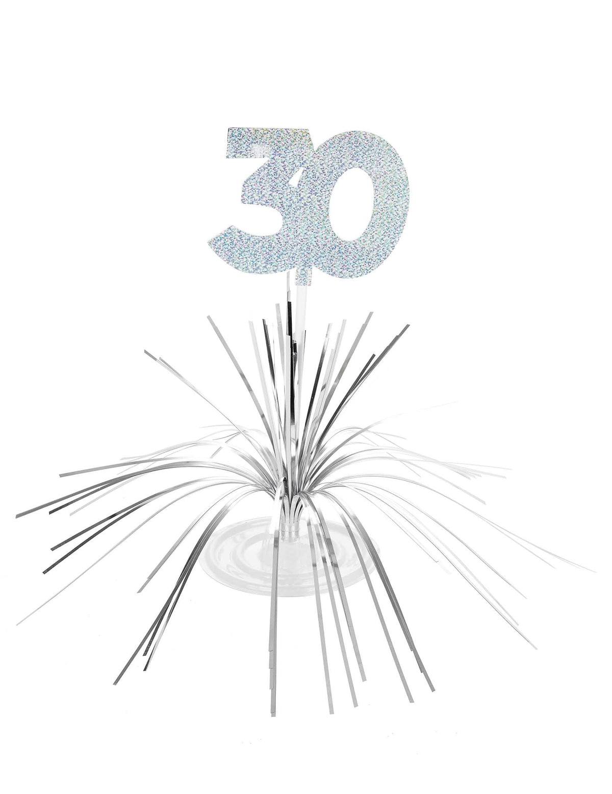 Tischdeko für 30. Geburtstag, funkelnd silberfarben