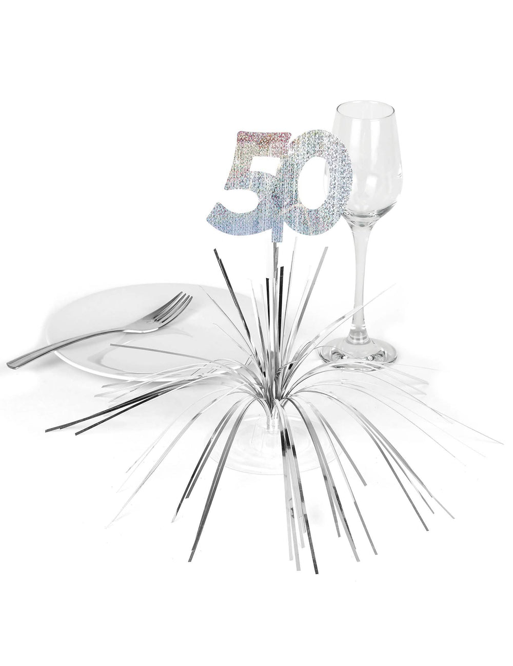 Inszenierung auf einem Tisch des Tafelaufsatzes 50. Geburtstag