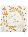 Serviettes Merveilleux Automne pour décoration de table blanches avec motifs de feuilles dorées et orange