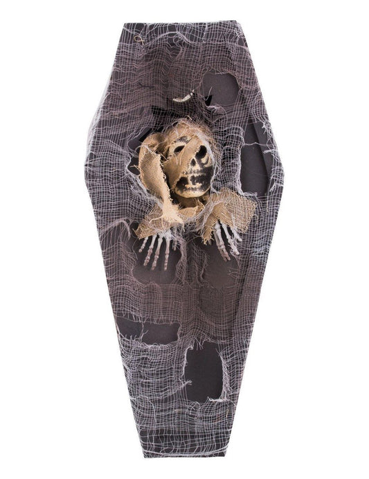 Skelett-Sarg Halloweendeko braun-grau 41 cm