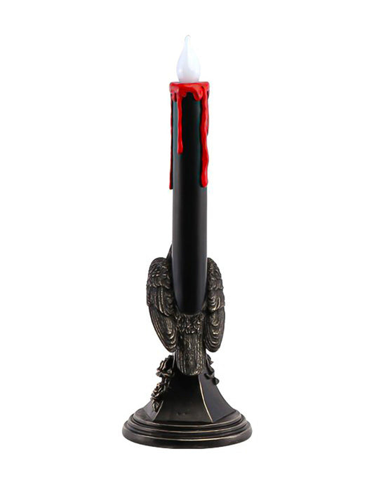 Halloween LED-KerzenstÃ¤nder Rabe und TotenschÃ¤del 45,5 cm