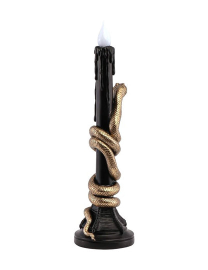 LED-Kerzenleuchter mit Schlangen-Motiv schwarz & gold 41 cm