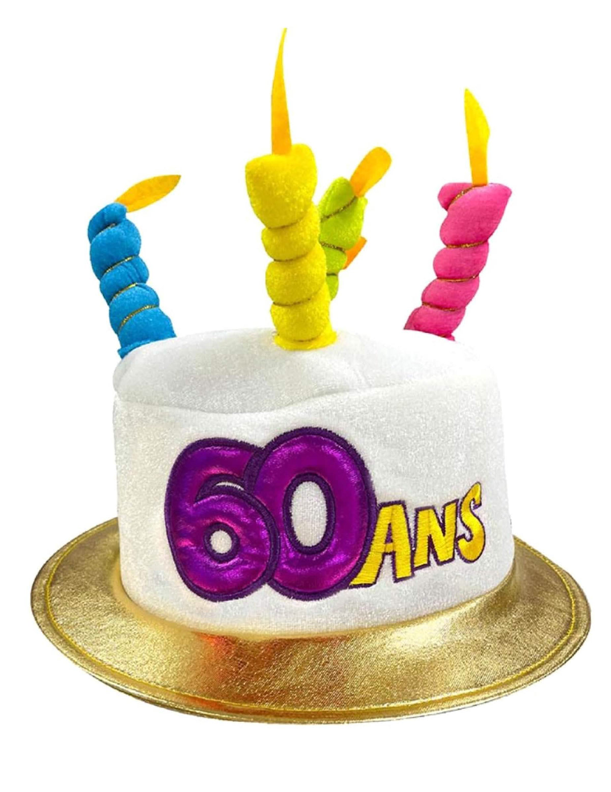 Frontalansicht des 60. Geburtstag-Kuchenhuts für Erwachsene