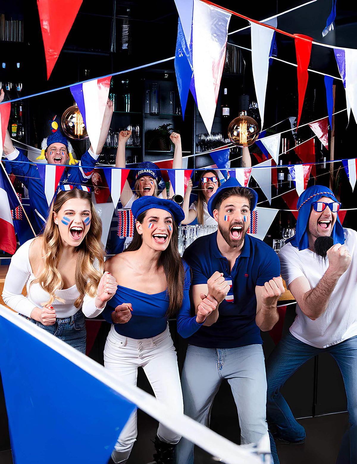 Mise en situation du chapeau coq supporter Frankreich