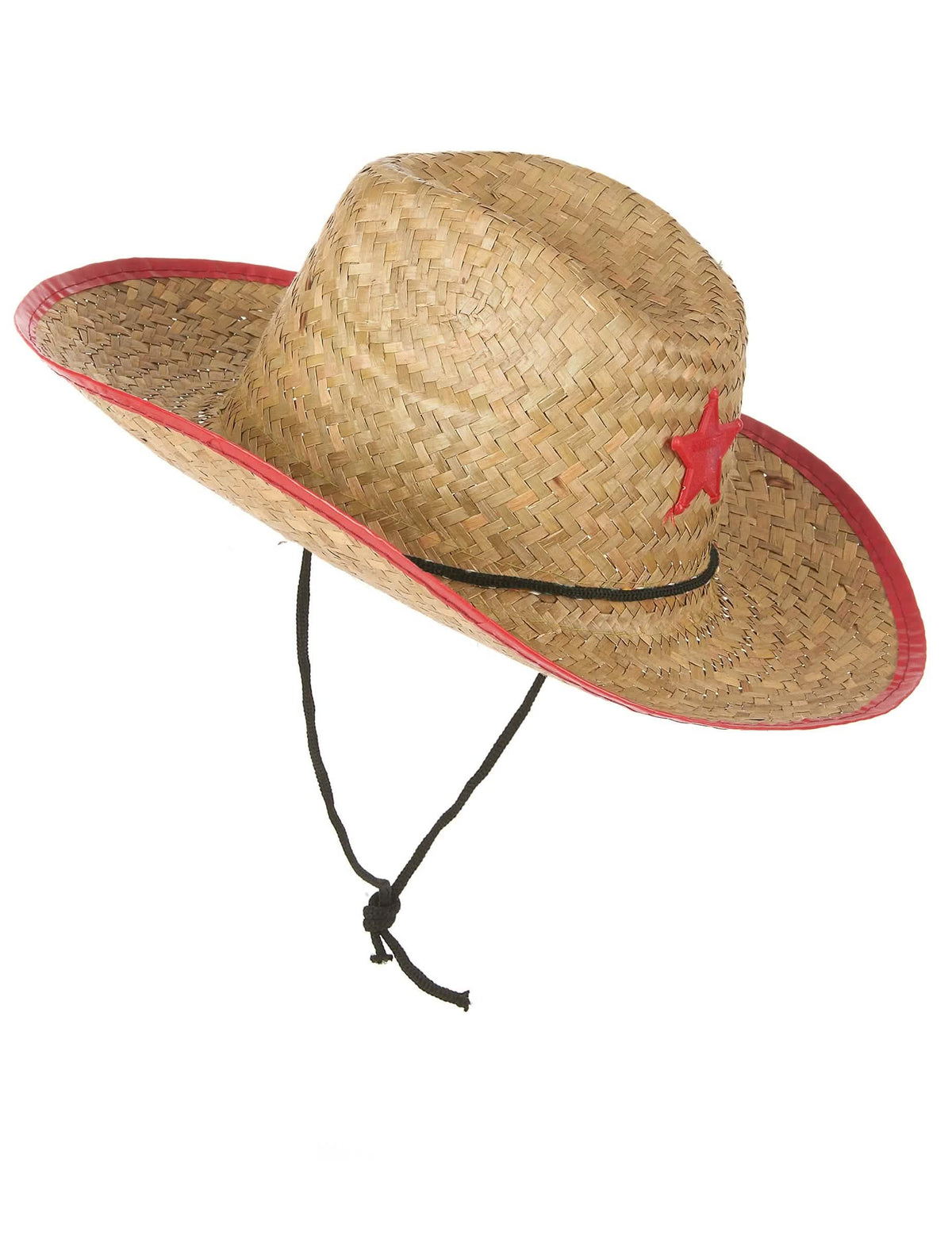 Seitenansicht des Cowboyhuts aus Stroh für Kinder