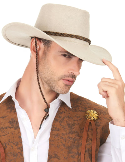 Beiger Cowboy-Hut aus Wildlederimitat