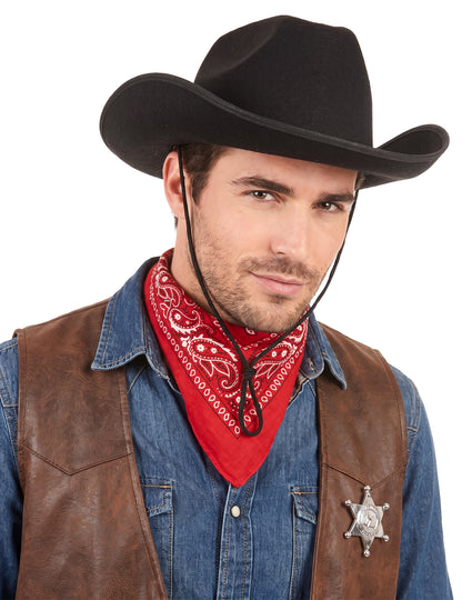 Cowboyhut für Erwachsene schwarz
